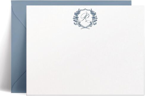مجموعة قرطاسية مخصصة ، بطاقات ملاحظات مخصصة تحمل اسمًا و monogram ، بطاقات شكر مخصصة مع مظاريف ، بطاقات قرطاسية مصنوعة يدويًا - مخطط مونو شقة in Kuwait