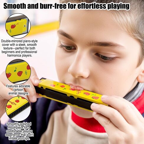 15 Pcs Cartoon Harmonica with Double Row of 16 Holes, Musical Instrument for Beginners, Adult, Goodie Bags, Party Favors, Birthday, Gifts, 15 Styles in Saudi Arabia