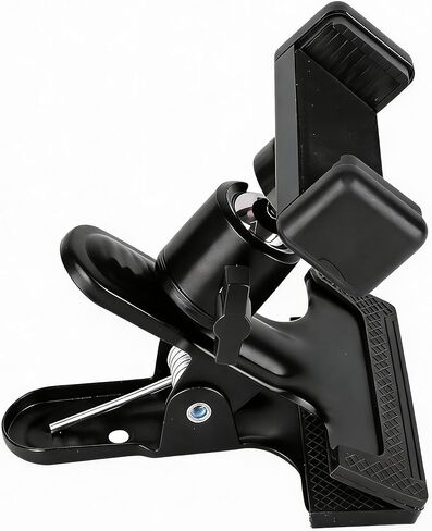 حامل هاتف بمشبك رأس جيتار قابل للتعديل، حامل هاتف ذكي قابل للدوران 360 درجة للجيتار والباس، ملحقات هاتف عالمية، أسود in Kuwait