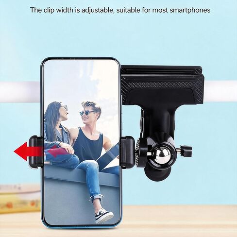 حامل هاتف بمشبك رأس جيتار قابل للتعديل، حامل هاتف ذكي قابل للدوران 360 درجة للجيتار والباس، ملحقات هاتف عالمية، أسود in Kuwait