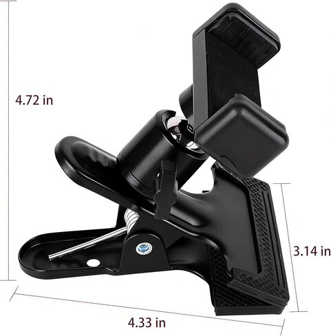 حامل هاتف بمشبك رأس جيتار قابل للتعديل، حامل هاتف ذكي قابل للدوران 360 درجة للجيتار والباس، ملحقات هاتف عالمية، أسود in Kuwait