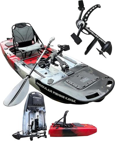 Raider Modular Fishing قوارب الكاياك - 9.5 قدم خفيفة الوزن ، الجلوس على قمة الكاياك للبالغين والشباب - التصميم المستقر والمحمول ، الموفرة للمساحة - 380 رطلاً سعة in Kuwait
