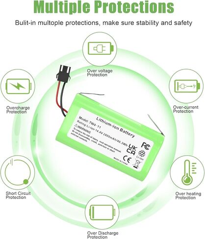 KUNLUN Battery Replacement for Eufy RoboVac 11 11C 11S 12 15C, 15C MAX, 25C 30 30C G10 Hybrid, G20 G30 G32 pro, G40 Hybrid & for Ecovacs Deebot N79 N79S DN622 Robot Vacuum Batteries 14.4V in Saudi Arabia