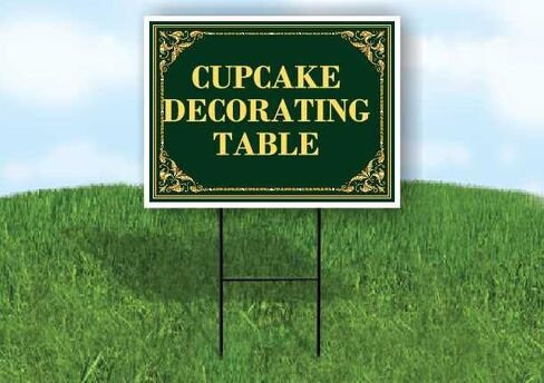 Cupcake Decorating Table St. Patrick'S Day Irish Clover Fancy Gold Up Arrows A-Frame Single Sided 23x23 in. sign in Saudi Arabia