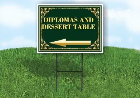 Diplomas And Dessert Table St. Patrick'S Day Irish Clover Fancy Gold Up Arrows A-Frame Single Sided 23x23 in. sign in Kuwait
