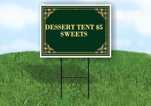 Dessert Tent $5 Sweets St. Patrick'S Day Irish Clover Fancy Gold Directional Arrows A-Frame Double Sided 23x23 in. sign in Kuwait
