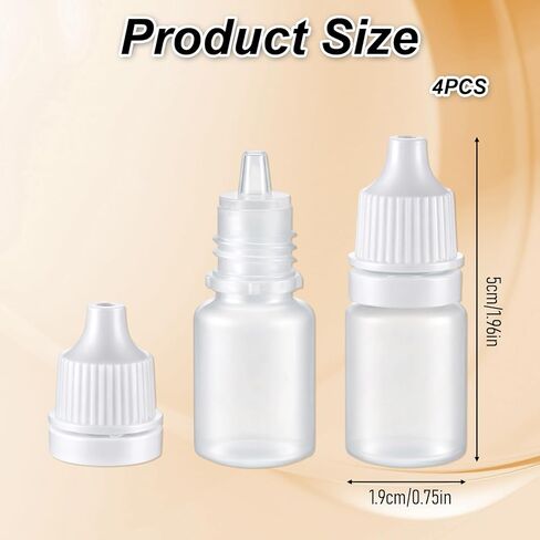 4 قطع زجاجات قطارة العين 5 مل حاويات سفر صغيرة زجاجات قطارة سائلة للعين الصغيرة زجاجة بلاستيكية محمولة فارغة قابلة للعصر وقابلة لإعادة الملء مع غطاء وقابس لعينة الزيت in Kuwait