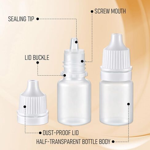 4 قطع زجاجات قطارة العين 5 مل حاويات سفر صغيرة زجاجات قطارة سائلة للعين الصغيرة زجاجة بلاستيكية محمولة فارغة قابلة للعصر وقابلة لإعادة الملء مع غطاء وقابس لعينة الزيت in Kuwait
