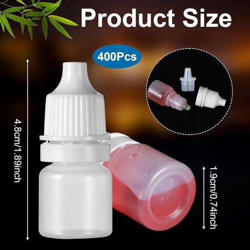 Tobeelec 400 Pcs Plastic Dropper Bottles Bulk, Empty Eye Dropper Bottle Small Liquid Plastic Container Portable Squeezable Eye Liquid Dropper With Caps And Plug For Oil, Eye Liquid Storage (5 ml) in Saudi Arabia