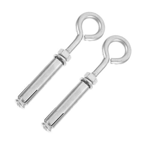 Garneck 2pcs Heavy Duty Stainless Steel Expansion Screws Eye Bolts Concrete Wall Anchors for Securely Hanging Cables Railing and More in Kuwait