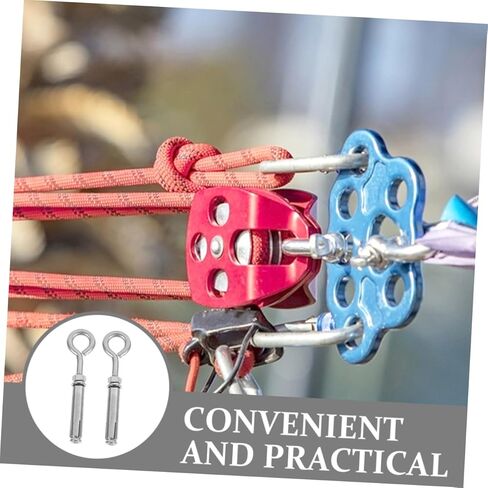 Garneck 2pcs Heavy Duty Stainless Steel Expansion Screws Eye Bolts Concrete Wall Anchors for Securely Hanging Cables Railing and More in Kuwait