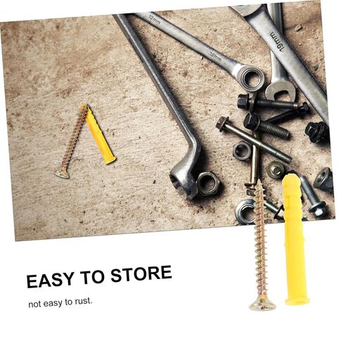Homoyoyo 100sets Yellow Expansion Anchor Kit for Concrete and Masonry Drop Anchors for Drywall Brick and Wallboard Installations in Saudi Arabia