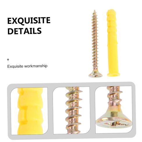 Homoyoyo 100sets Yellow Expansion Anchor Kit for Concrete and Masonry Drop Anchors for Drywall Brick and Wallboard Installations in Saudi Arabia