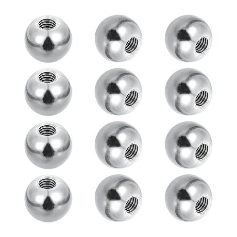 PATIKIL 12pcs M6 x 15mm Ball Nuts Knob, 304 Stainless Steel Round Solid Silver Light Fixture Decorative Screw Cap Cover Machinery Hardware in Saudi Arabia