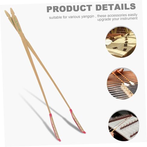 HANABASS 2pcs Yangqin Sticks Wood Mallets for Percussion Chinese Yangqin Drumsticks Bamboo Pattern Musical Accessories in Saudi Arabia