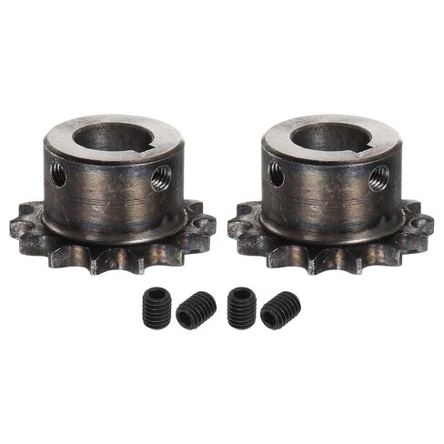 uxcell 2pcs ISO/DIN 06B-1 Roller Chain Sprocket B Type 17mm Bore, 3/8" Pitch, A3-Steel Single Strand Roller Sprocket Hardened 14 Tooth in Saudi Arabia