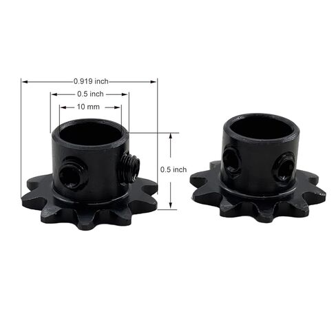 2PCS #25 Roller Chain Sprocket Type B 10mm Bore 10 Tooth, Hardened Antirust 1045 Steel Drive Sprockets 25B10-10mm in Saudi Arabia