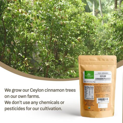 Ceylon Flavors Fresh and Pure USDA Certified Organic Premuim grade Real Ceylon Cinnamon Powder 2.5oz (70g) in Saudi Arabia