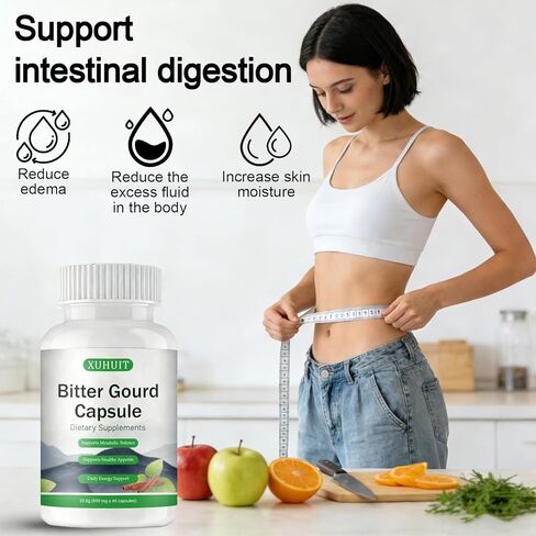 كبسولات البطيخ المر مع خلاصة القرفة | يدعم الصحة الأيضية والحيوية | نباتي، غير معدل وراثيًا، 45 كبسولة (01) in Kuwait