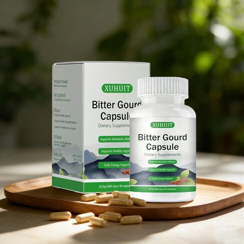 كبسولات البطيخ المر مع خلاصة القرفة | يدعم الصحة الأيضية والحيوية | نباتي، غير معدل وراثيًا، 45 كبسولة (01) in Kuwait