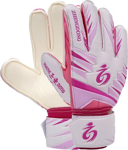 Linkidea Youth Soccer Gloves, Size 6 Goalkeeper Gloves with Anti-Slip Latex Palms Fits Kids Youth, Durable Finger Saves Goalie Gloves for Game or Training (Pink) in Saudi Arabia
