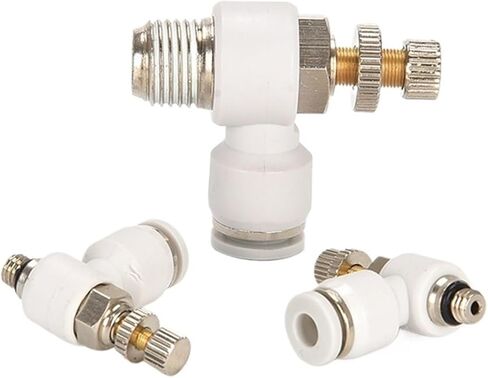 صمام الخانق الأبيض للتحكم في السرعة الهوائية في اتجاه واحد تنظيم ضغط أسطوانة خط الأنابيب SA8 SL4-M5/6-01/8-02 اتصال النحاس 1 قطعة (SL10-04) in Kuwait