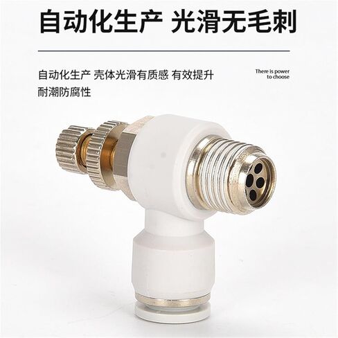 Throttle Valve White Pneumatic Speed ​​Control One-way Pipeline Cylinder Pressure Regulating SA8 SL4-M5/6-01/8-02 Copper Connection 1Pcs(SL10-04) in Saudi Arabia