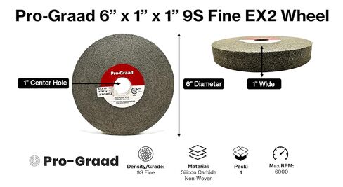 عجلة تلميع EX2 Convolute Deburring - 6 × 1 × 1 بوصة 9S كربيد السيليكون ذو الحبيبات الدقيقة - متينة للغاية - عجلة إزالة الأزيز المعدنية والتشطيب والتلميع - Convolute - 18040 - (عبوة واحدة) in Kuwait