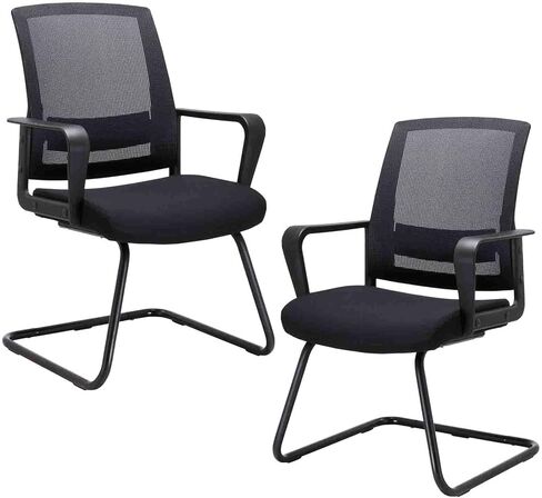 CLATINA Waiting and Guest Chairs for Conference Room with Lumbar Support and Mid Back Mesh Space Air Grid Series Black 1 Pack in Saudi Arabia