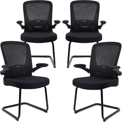 CLATINA Waiting and Guest Chairs for Conference Room with Lumbar Support and Mid Back Mesh Space Air Grid Series Black 1 Pack in Saudi Arabia