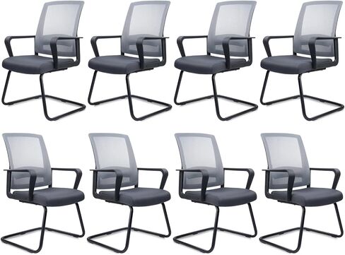CLATINA Waiting and Guest Chairs for Conference Room with Lumbar Support and Mid Back Mesh Space Air Grid Series Black 1 Pack in Saudi Arabia