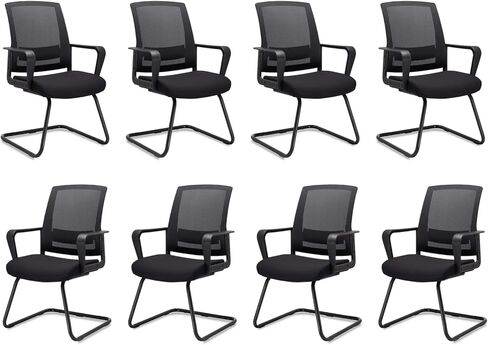 CLATINA Waiting and Guest Chairs for Conference Room with Lumbar Support and Mid Back Mesh Space Air Grid Series Black 1 Pack in Saudi Arabia