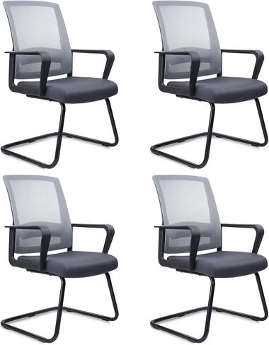 CLATINA Waiting and Guest Chairs for Conference Room with Lumbar Support and Mid Back Mesh Space Air Grid Series Black 1 Pack in Saudi Arabia
