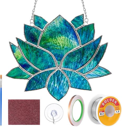 LemonRoad 1 Set Cardinal Pre Cut Stained Glass Kits for Adult Beginner Made Easy DIY Stained Glass Craft Kit with Solder Wire, Gel Flux, Flux Brush for Christmas Birthday Party Favor in Kuwait
