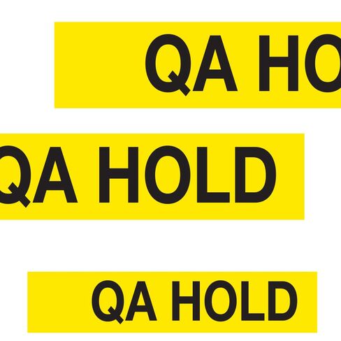 QA Hold 3" X 200 FEET Vinyl Adhesive Tape - Aisle Marking 3x200ft, Black Text on Yellow, 4mil Thick, Acrylic Permanent, W-2 Arrows, -40 to 176 deg F, Industrial Use in Kuwait