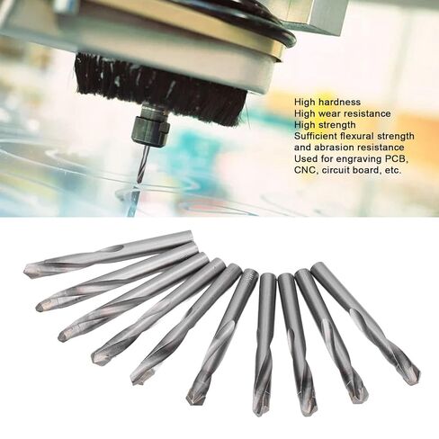 10Pcs Premium Straight Shank Twist Drill Bits Tungsten Steel CNC Router Bits Engraving Milling Cutter 11mm for Metal Wood Plastic PCB Circuit Board High Precision Cutting Tools in Kuwait