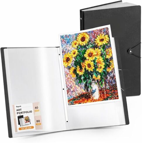 JoyCat Art Portfolio Binder 11"x17",40 Pockets Art Folder with Clear View Pages, 80 Sheets Presentation Binder for Artists and Students (Black) in Saudi Arabia