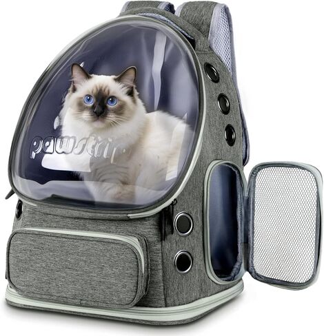 Cat Backpack Carrier with Bubble Window, Breathable & Foldable Pet Travel Carrier for Small Dogs and Cats, Airline-Approved for Hiking & Outdoor Use in Kuwait