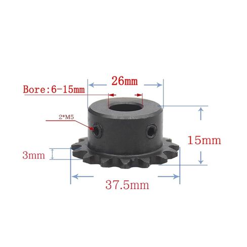 Steel Heavy Duty Motor Pinion Gear 17T 04C Chain Gear Steel Industrial Transmission Drive Sprocket Bore 6-16mm(6mm) in Saudi Arabia