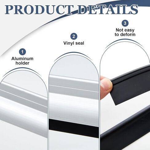Hicarer 2 Pcs Door Bottom Sweep with Rain Drip 0.5625" W x 2" H x 36" L, Exterior Door Rain Drip Guard, Bottom Weather Stripping, Mill Finish Aluminum with Vinyl Insert(Sliver) in Saudi Arabia