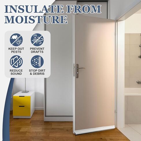 Hicarer 2 Pcs Door Bottom Sweep with Rain Drip 0.5625" W x 2" H x 36" L, Exterior Door Rain Drip Guard, Bottom Weather Stripping, Mill Finish Aluminum with Vinyl Insert(Sliver) in Saudi Arabia