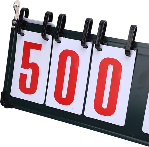 SUNGOOYUE 6 Digits Scoreboard, Portable Metal Flip Score Keeper with PVC Cards and Non Slip Base, for Basketball Tennis Badminton Table Tennis Indoor Outdoor Sports in Saudi Arabia