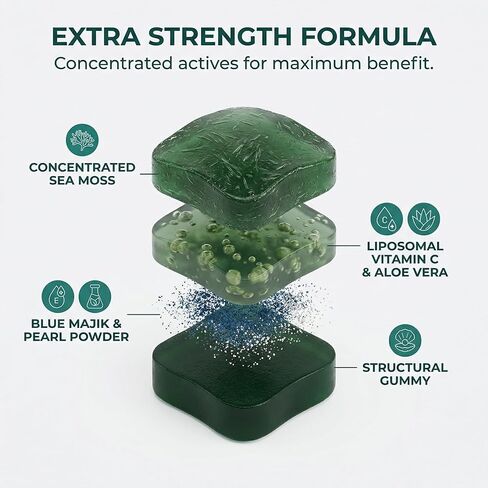 علكات بالمبار ريفايف لتساقط الشعر - علكات طحالب البحر مع فيتامين ج، وفيتامين هـ، والصبار، ومسحوق اللؤلؤ يدعم نمو أسرع للشعر، وأظافر أقوى، وبشرة صحية، وقوة إضافية - 60 قطعة in Kuwait