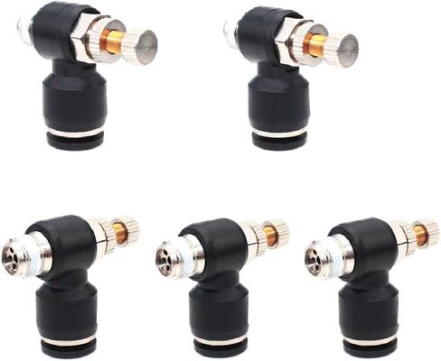 Beduan Pneumatic Air Flow Control Valve 4mm Tube OD x M5 Male Thread Push to Connect Elbow 90 Degree Switch Valve Adapter Fitting (Pack of 5) in Saudi Arabia
