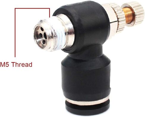 Beduan Pneumatic Air Flow Control Valve 4mm Tube OD x M5 Male Thread Push to Connect Elbow 90 Degree Switch Valve Adapter Fitting (Pack of 5) in Saudi Arabia