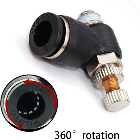 Beduan Pneumatic Air Flow Control Valve 4mm Tube OD x M5 Male Thread Push to Connect Elbow 90 Degree Switch Valve Adapter Fitting (Pack of 5) in Saudi Arabia