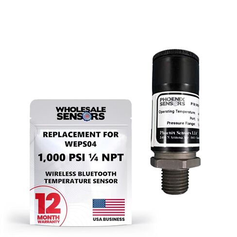 WEPS04 محول مستشعر ضغط بلوتوث لاسلكي 1/4 بوصة NPT، 1000PSI - صنع في الولايات المتحدة الأمريكية in Kuwait