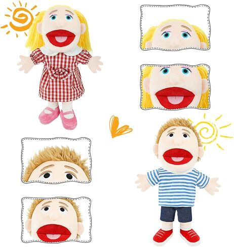ألعاب دمية عائلية محشوة ، 2Pack بوي بوي والفتاة ، تلعب دور أفراد الأسرة ، حصة عيد ميلاد هدية محشوة للأطفال (2pcs-white) in Kuwait