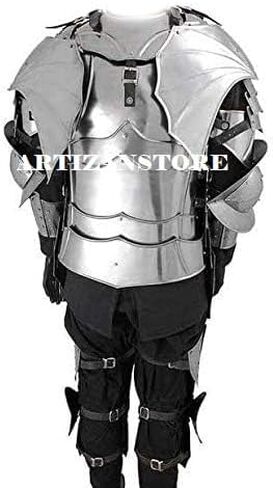 ARTIZANSTORE Gothic Wearable Half Suit Of Armor LARP Halloween Costume Silver Suit of Armor in Saudi Arabia