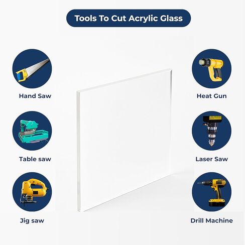 قطع مخصص من Yana لحجم ورقة أكريليك شفافة بسمك 1/4 بوصة (6 مم) - لوحة زجاجية مستطيلة ومربعة مقطوعة حسب أبعادك الدقيقة - زجاج شبكي شفاف للاستخدام بنفسك، وإطارات الصور، وأسطح الطاولات، واللافتات in Saudi Arabia